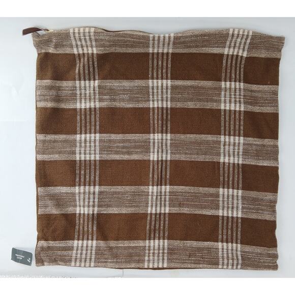 Threshold Other - Threshold Studio McGee Linen Blend Toss Pillow Cover Brown Check Plaid 20"x20"